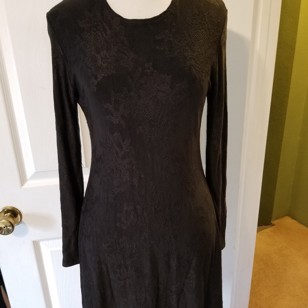 Black in black stretch mini dress M